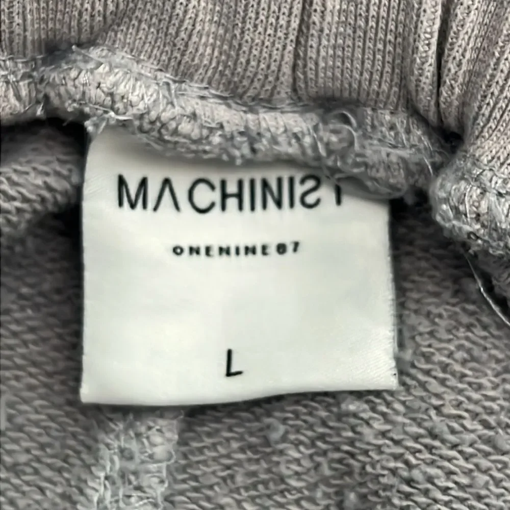 🔥🔥 Y2K MACHINIST Streetwear Brand Graphic Gray Sweatpants Men Size Large - EUC